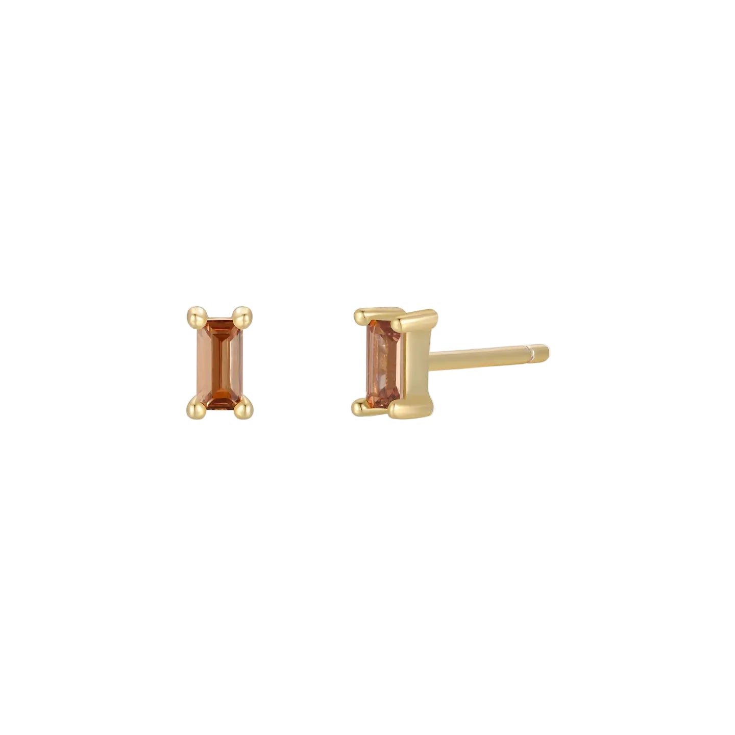 Baguette Earrings - Coffee