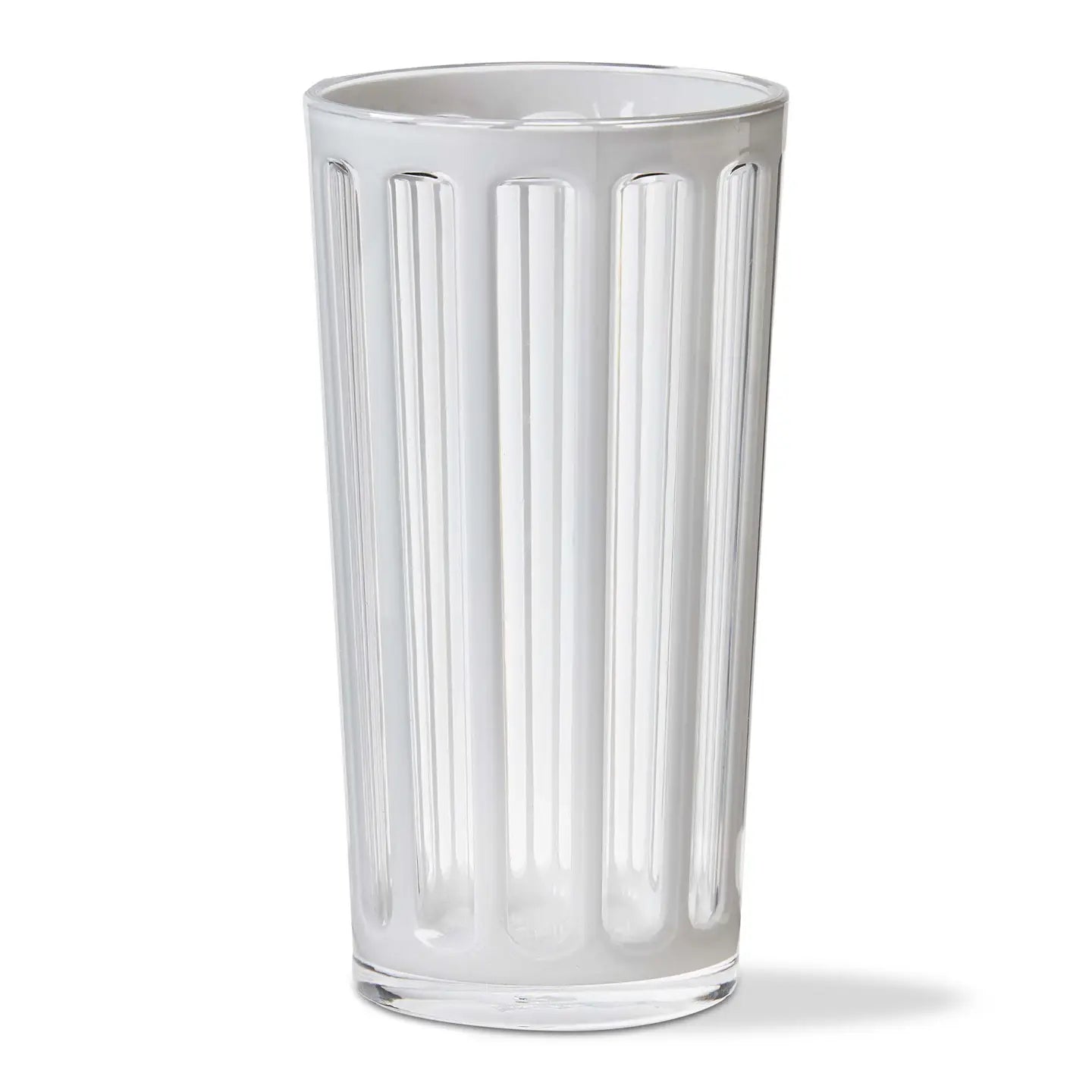 White Stripe Acrylic Glass- Set of 2