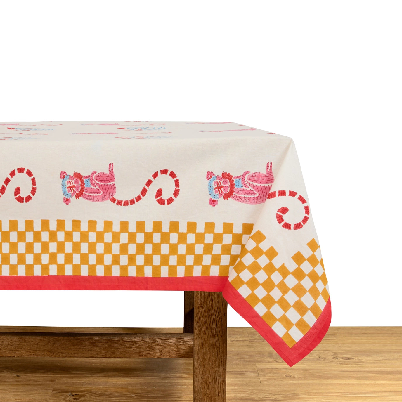 Mustard Monkey Tablecloth - 59 x 86"