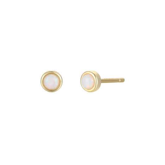 White Opal Studs