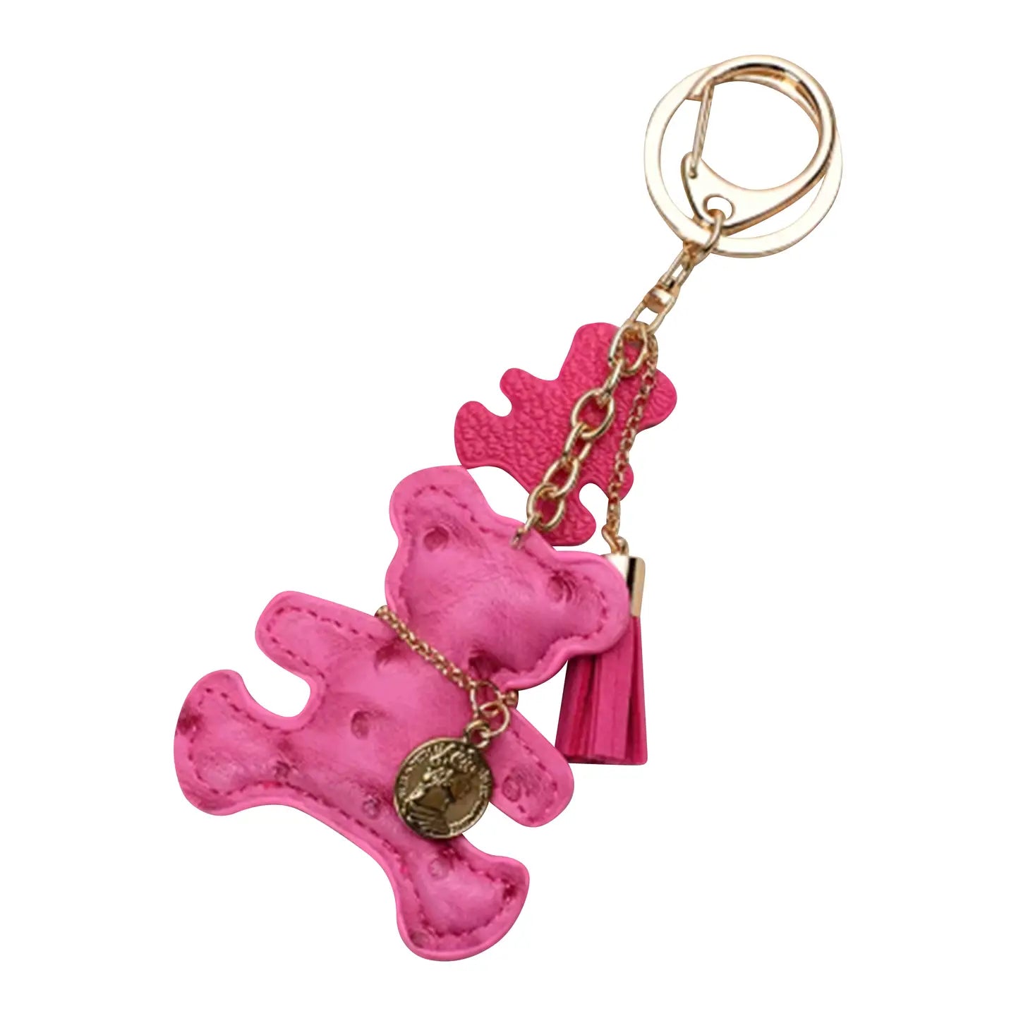 Teddy Bear Bag Charm- Rose Pink