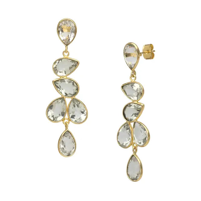 Green Amethyst Drop Earrings