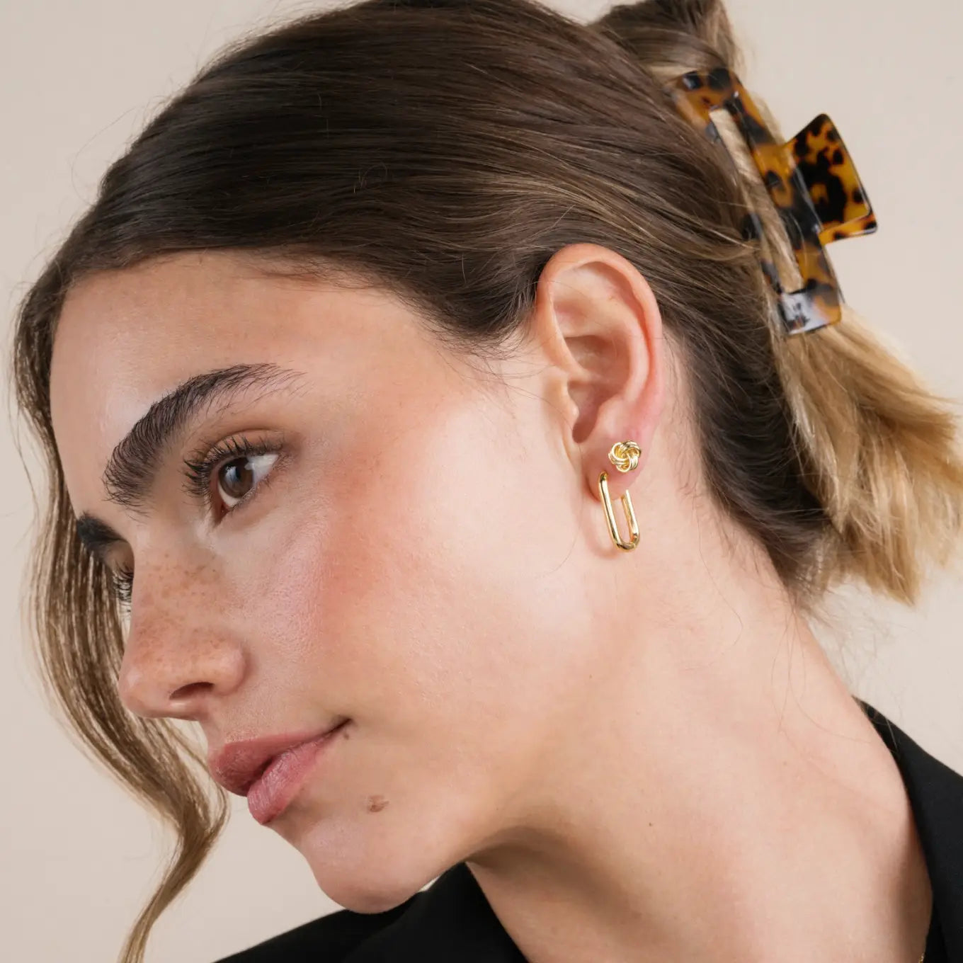 Rectangular Gold Hoop