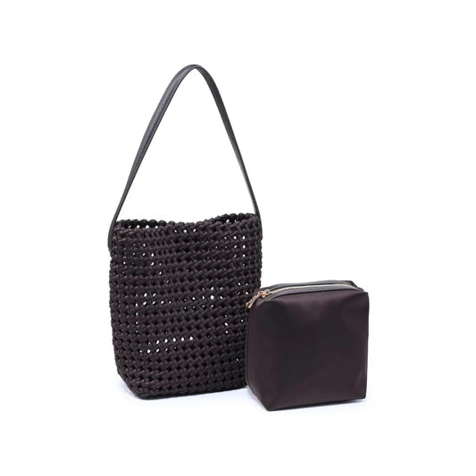 Chocolate Woven Shoulder Bag