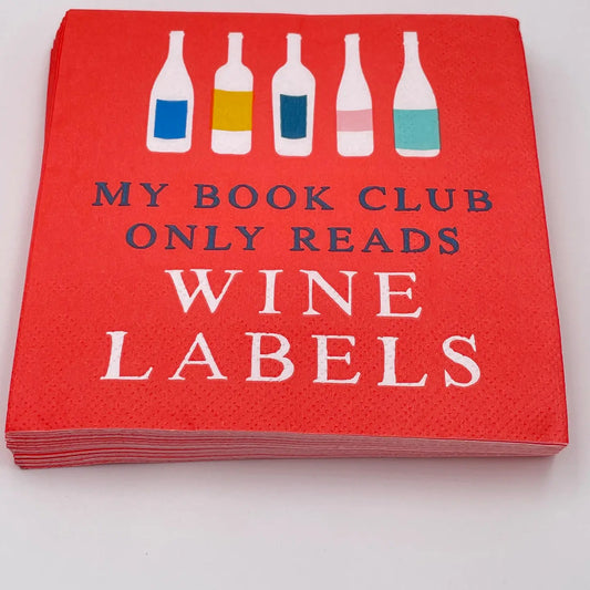 My Book Club Only Reads Wine Labels Cocktail Napkins