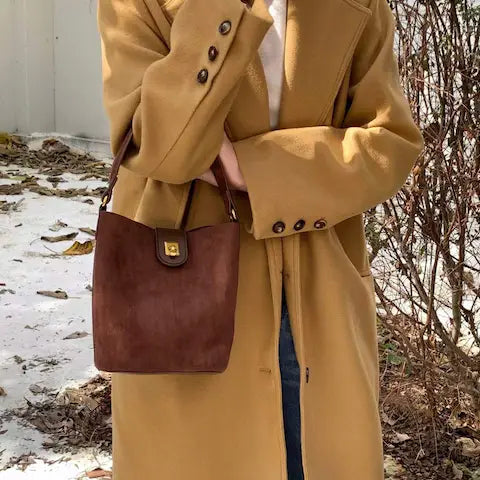 Top Handle Crossbody Bag- Coffee
