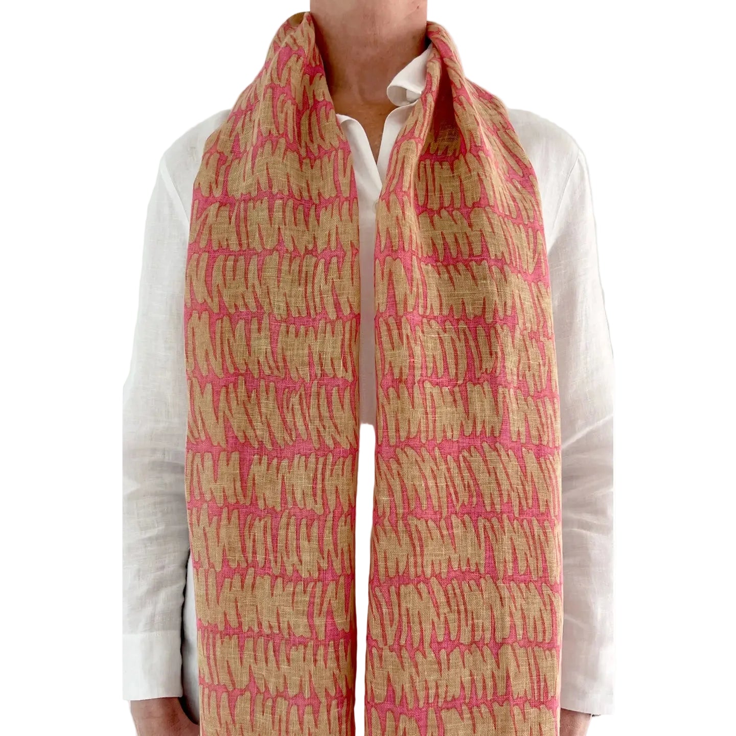 Gesture Pink Linen Scarf