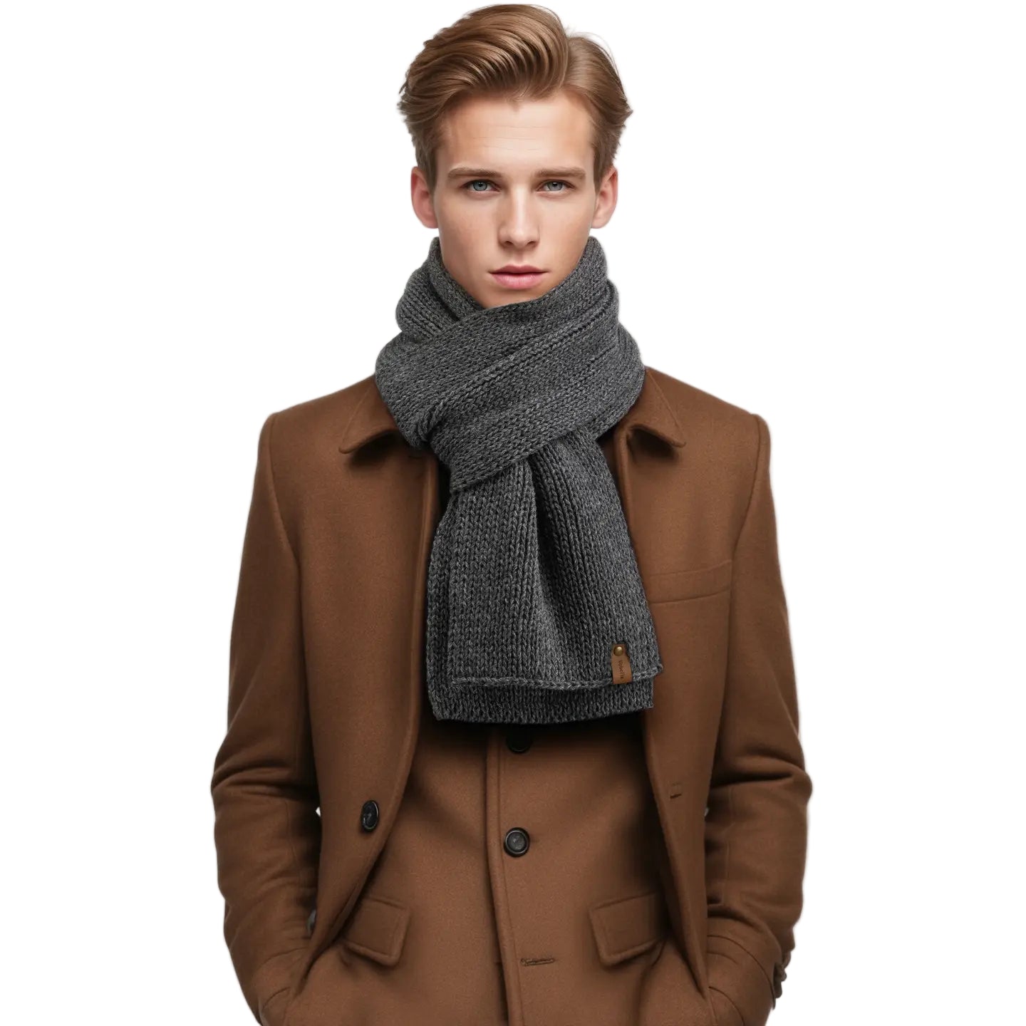 Men's Merino Wool Scarf - Dark Grey