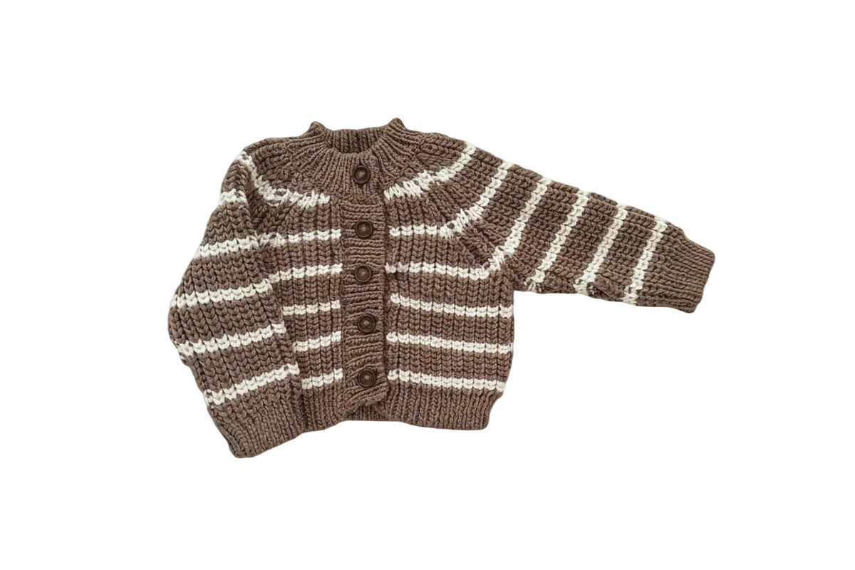 Striped Cardigan - Brown