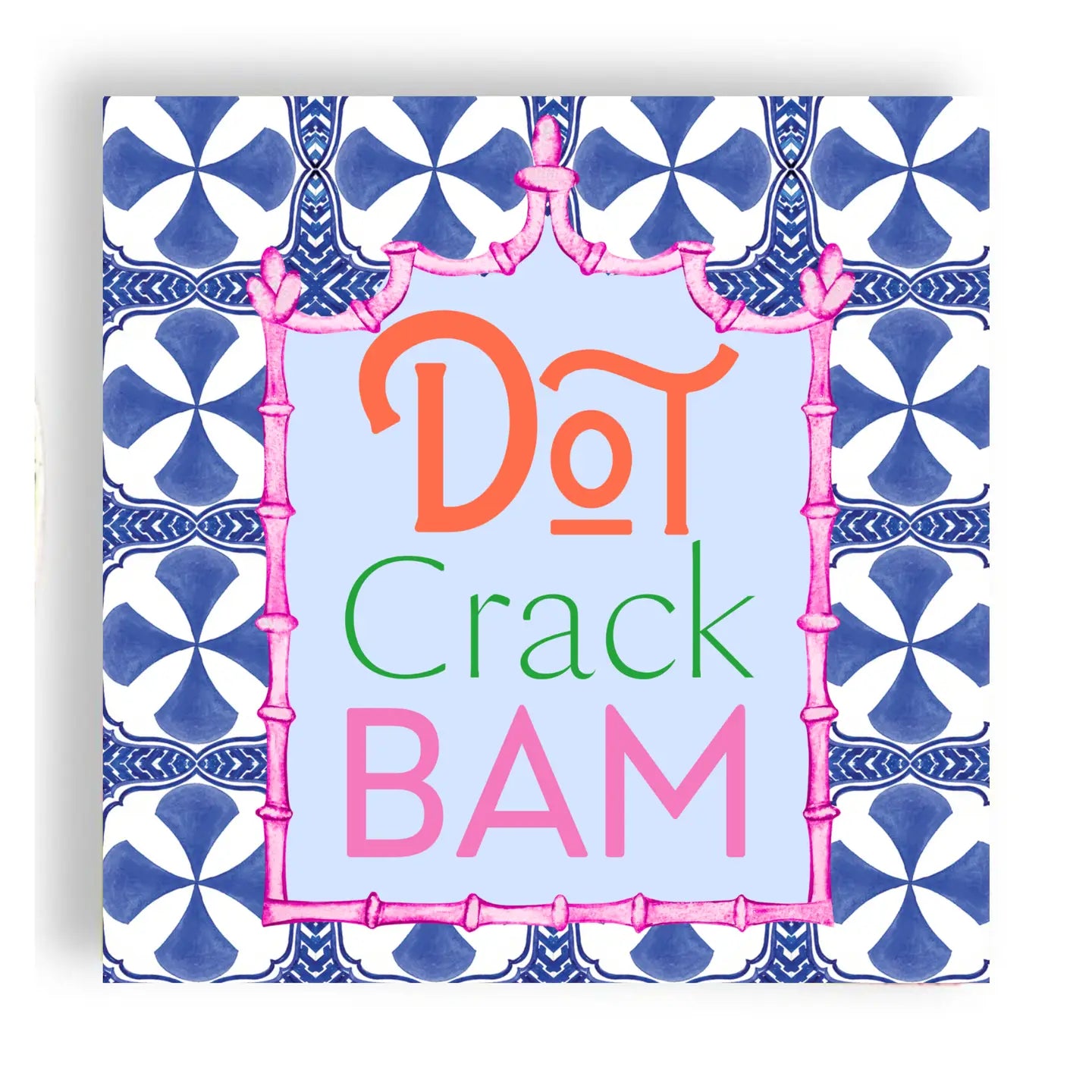 Dot Crack Bam Cocktail Napkin- Blue