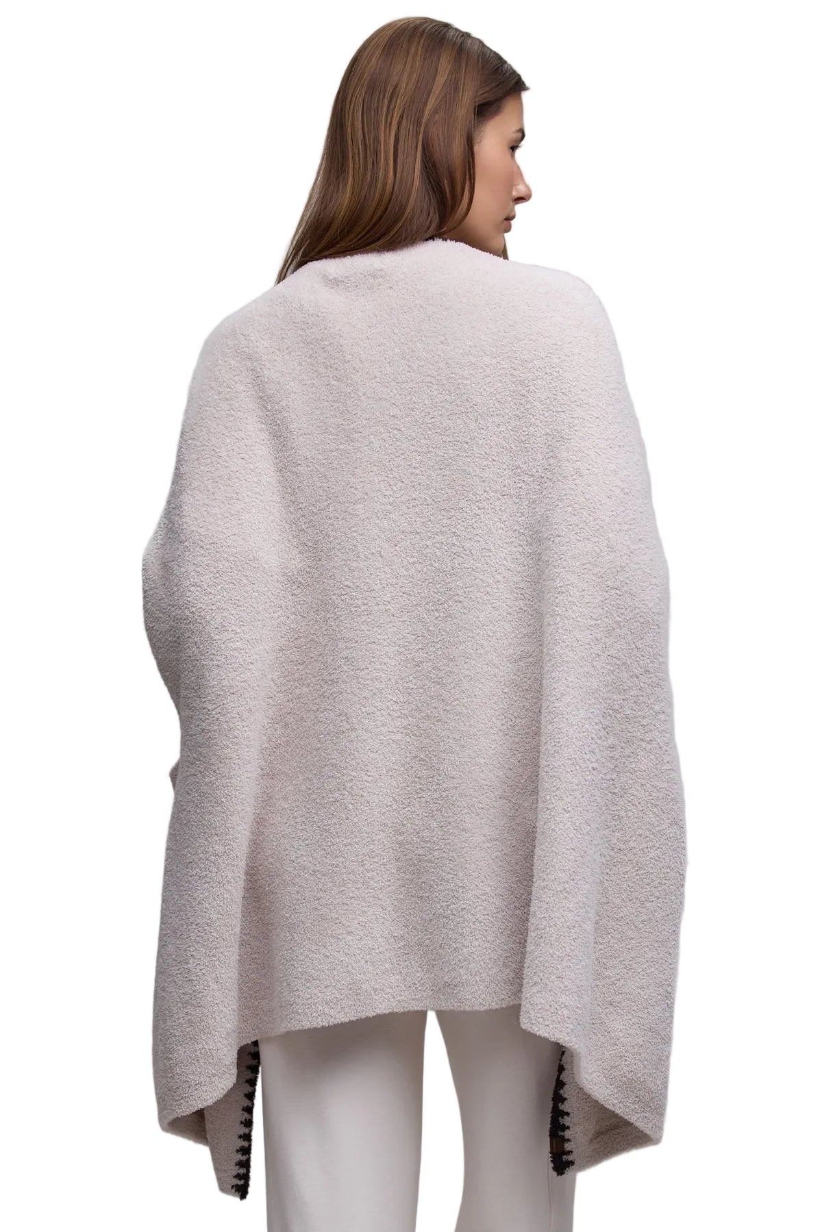 Barefoot Dreams Blanket Stitch Wrap - Stone/Umber