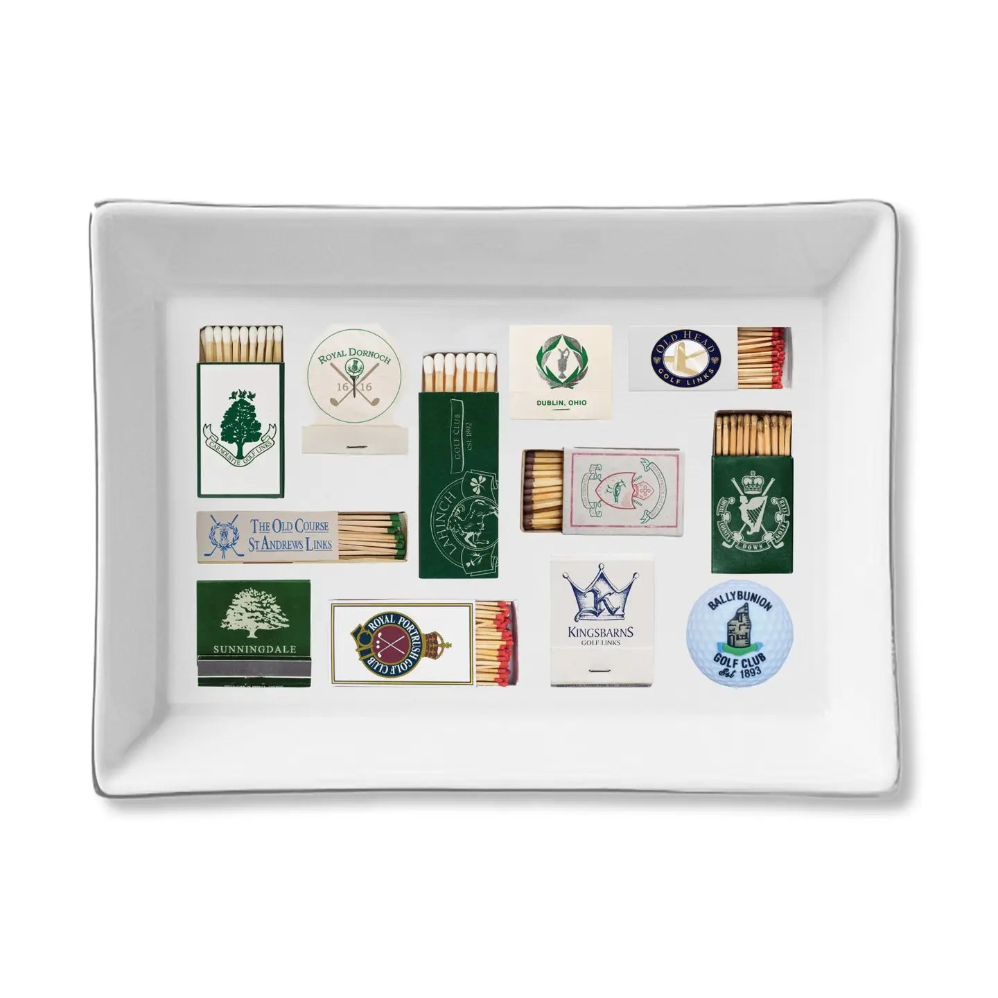 International Golf Matchboxes Ceramic Tray