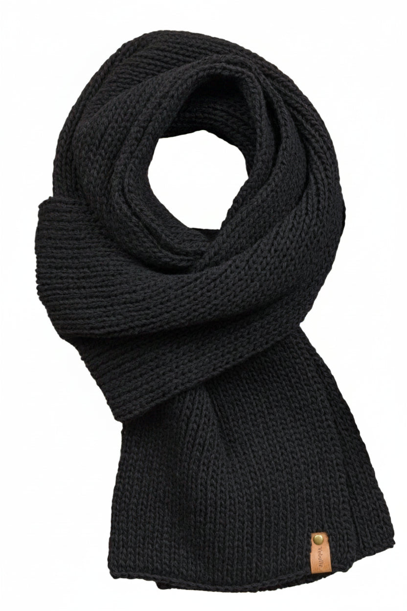 Men's Merino Wool Scarf - Black