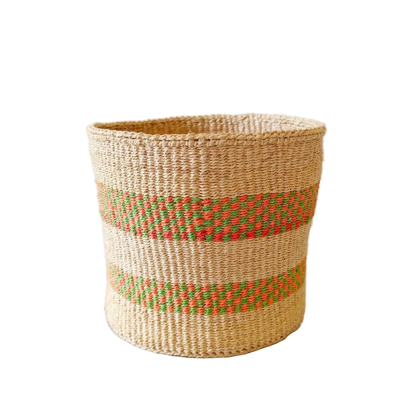 Orange and Green Stripe Plant Basket