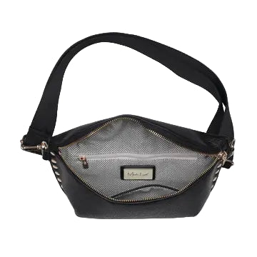 Black and Gold Studded Belt Bag