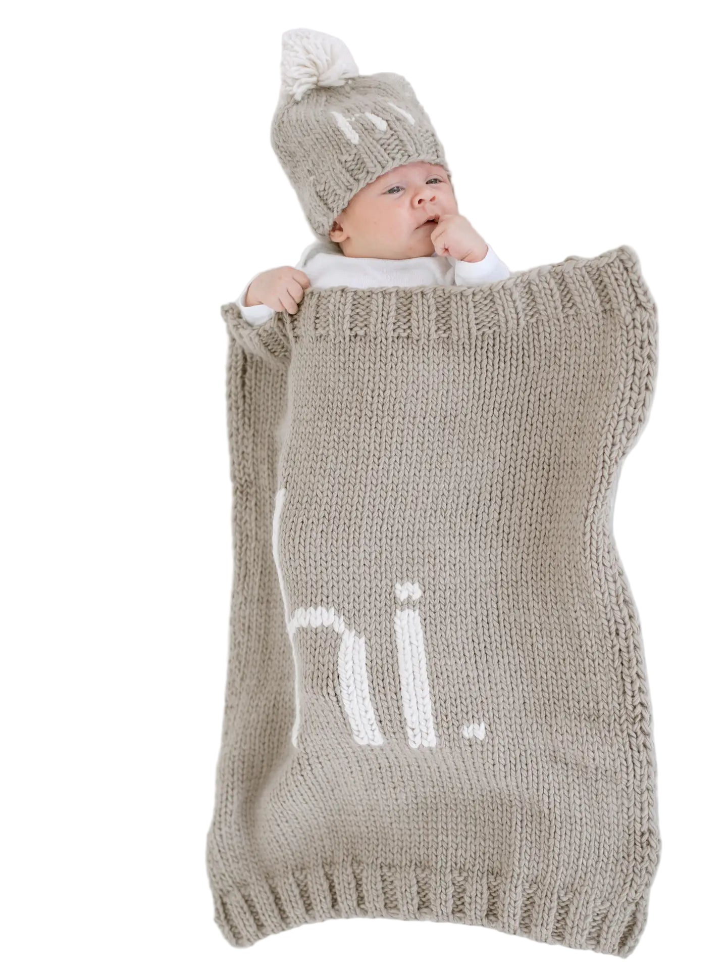 Hi Knit Baby Blanket- Pebble