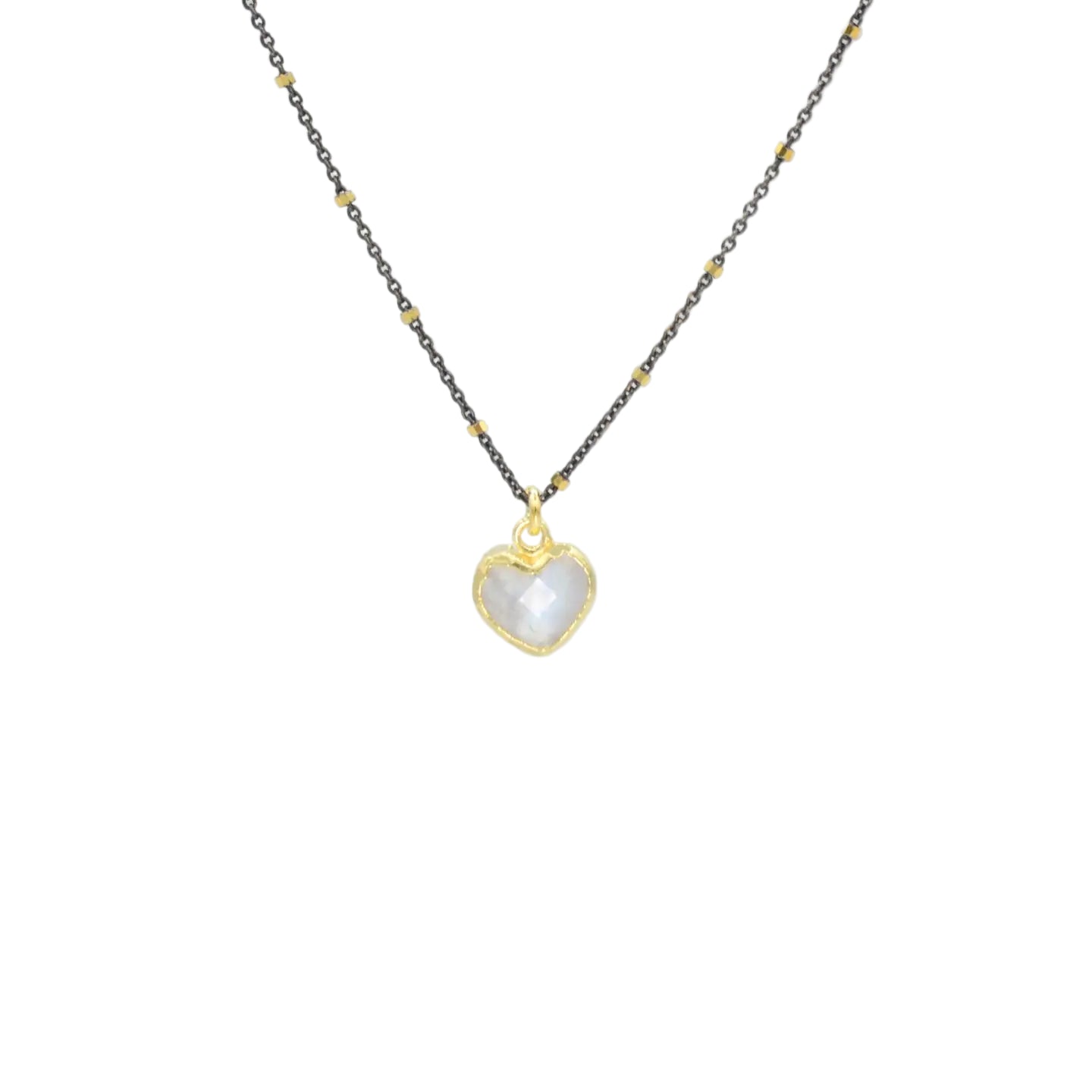 Rainbow Moonstone Heart Necklace