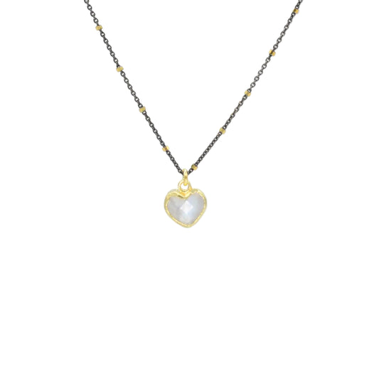 Rainbow Moonstone Heart Necklace