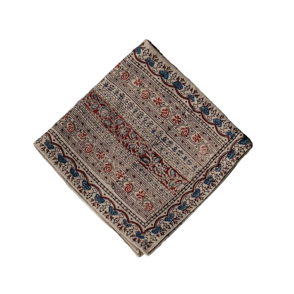 Vineyard Block Printed Napkins- Set of 4