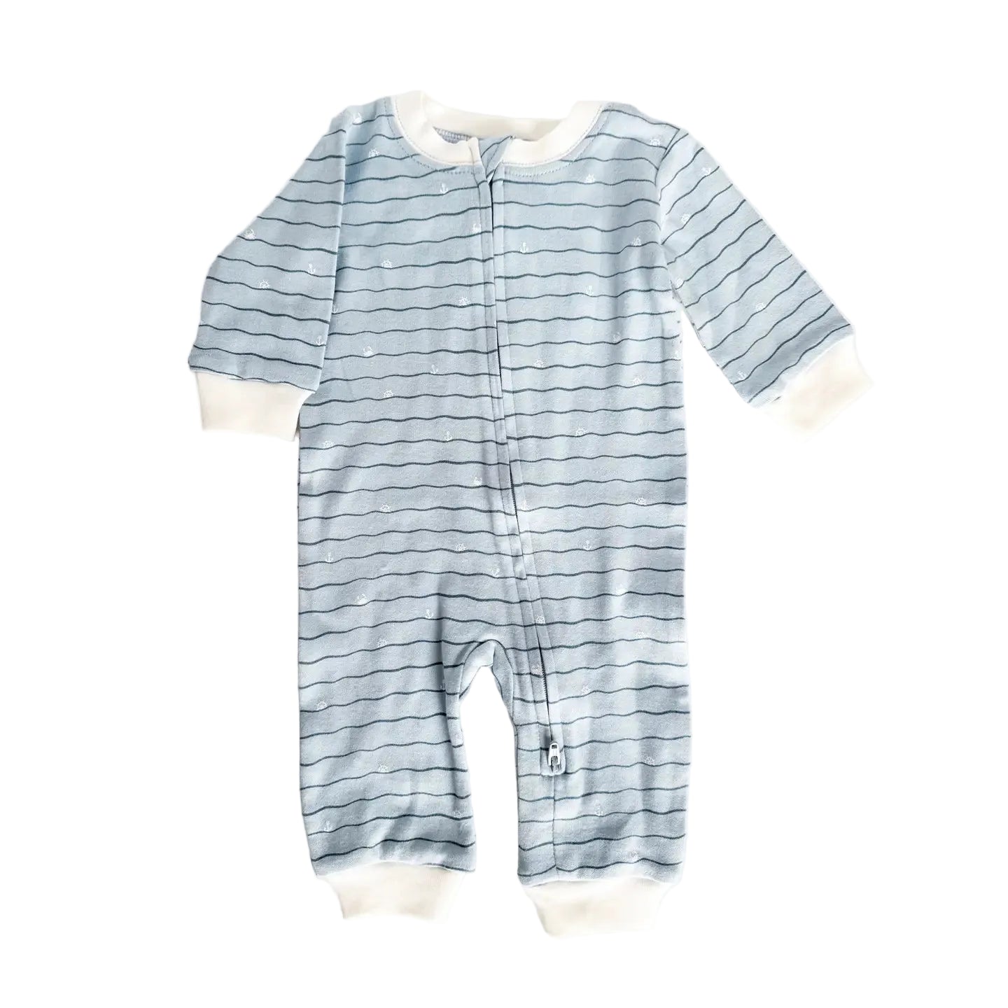 Zippered Romper- Waves