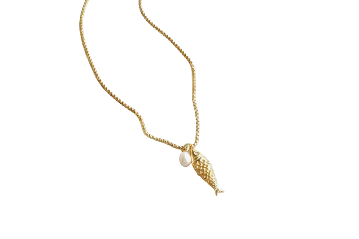 Gold Fish Necklace with Extender