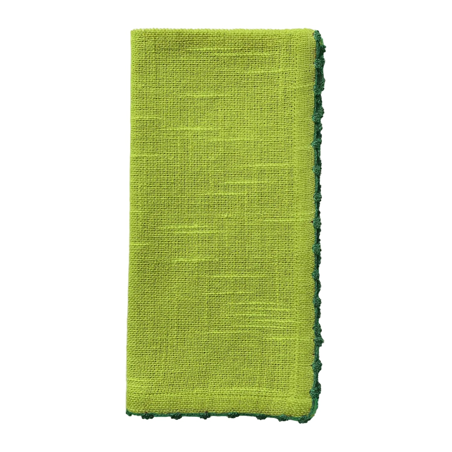 Dark Green Napkin with Dark Green Trim - Set of 4