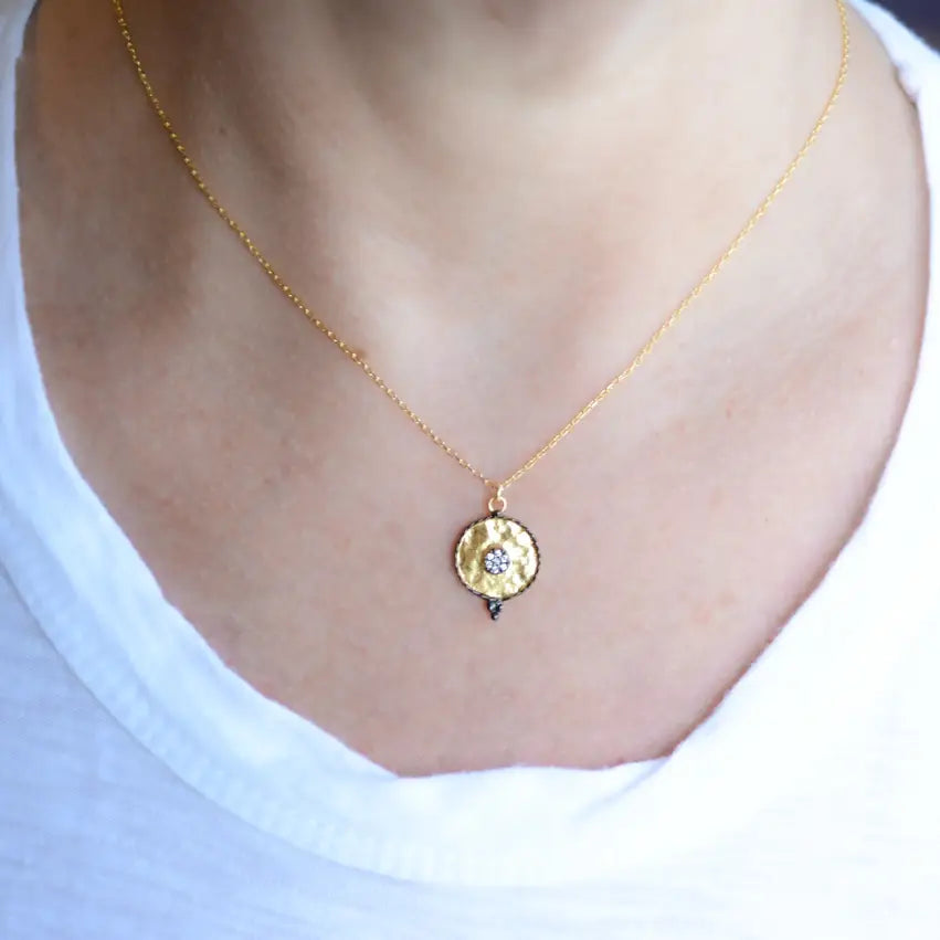 Gold Pendant with Accents