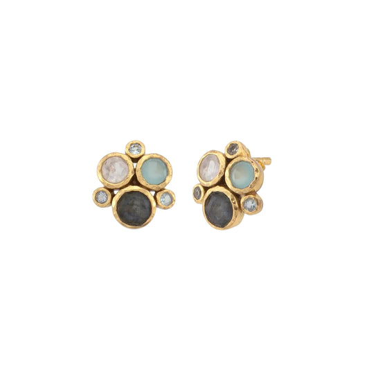 Multi Semi Precious Stone Earrings