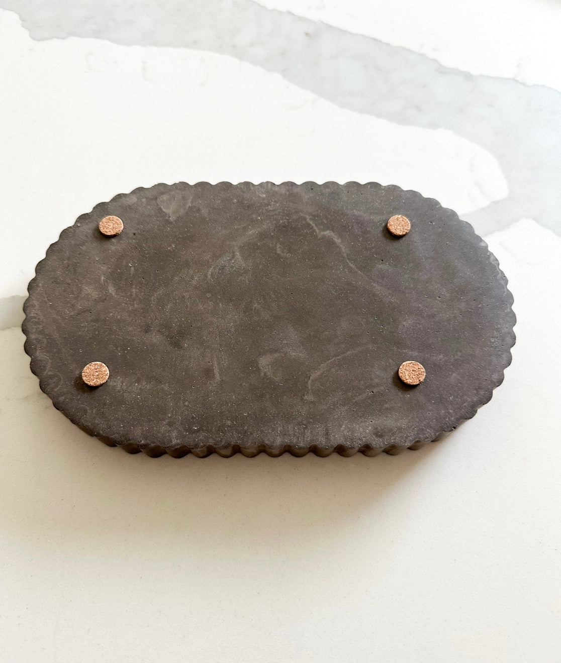 Fluted Oval Tray- Mocha