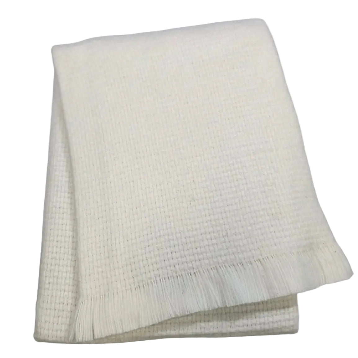Fringed Baby Blanket - Cream