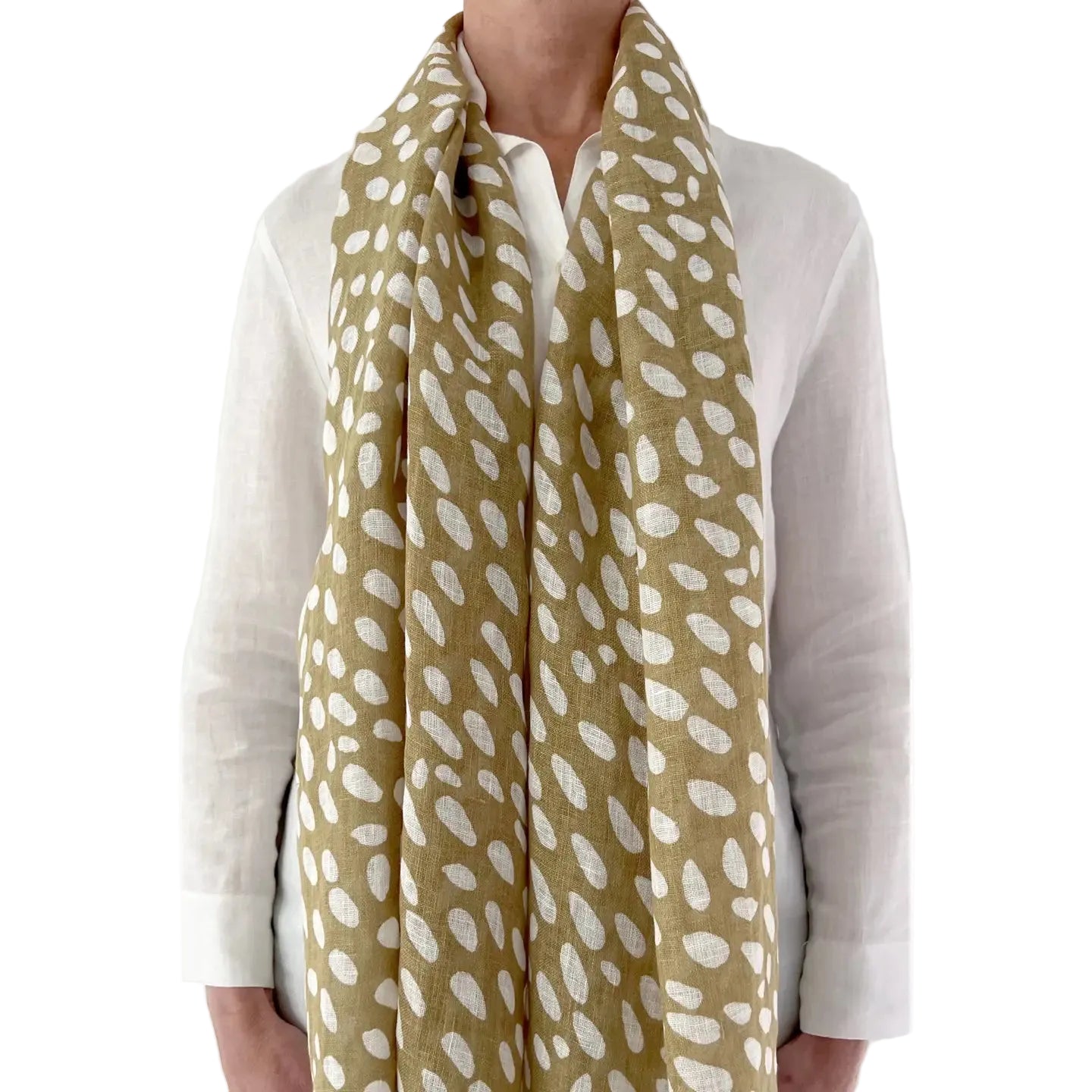 Cheetah Beige Linen Scarf