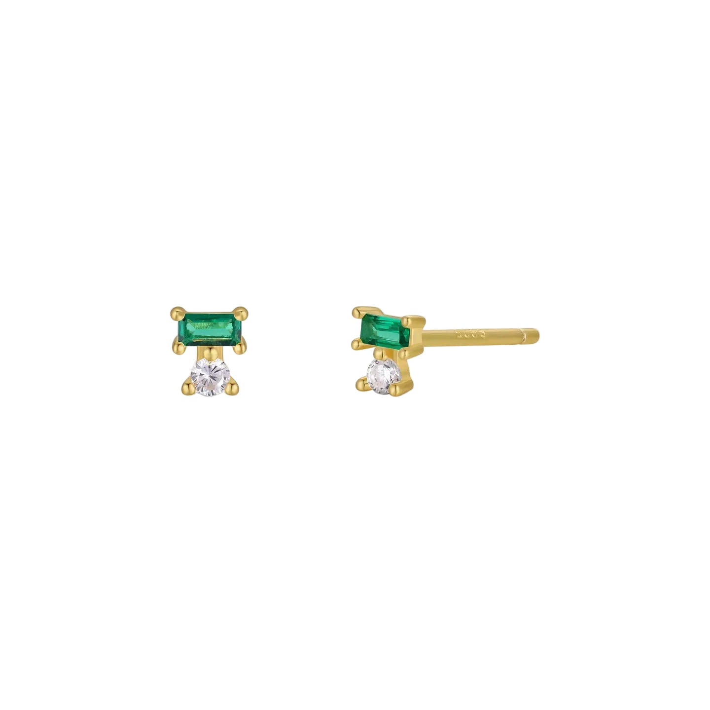 Double Stud Stack - Emerald