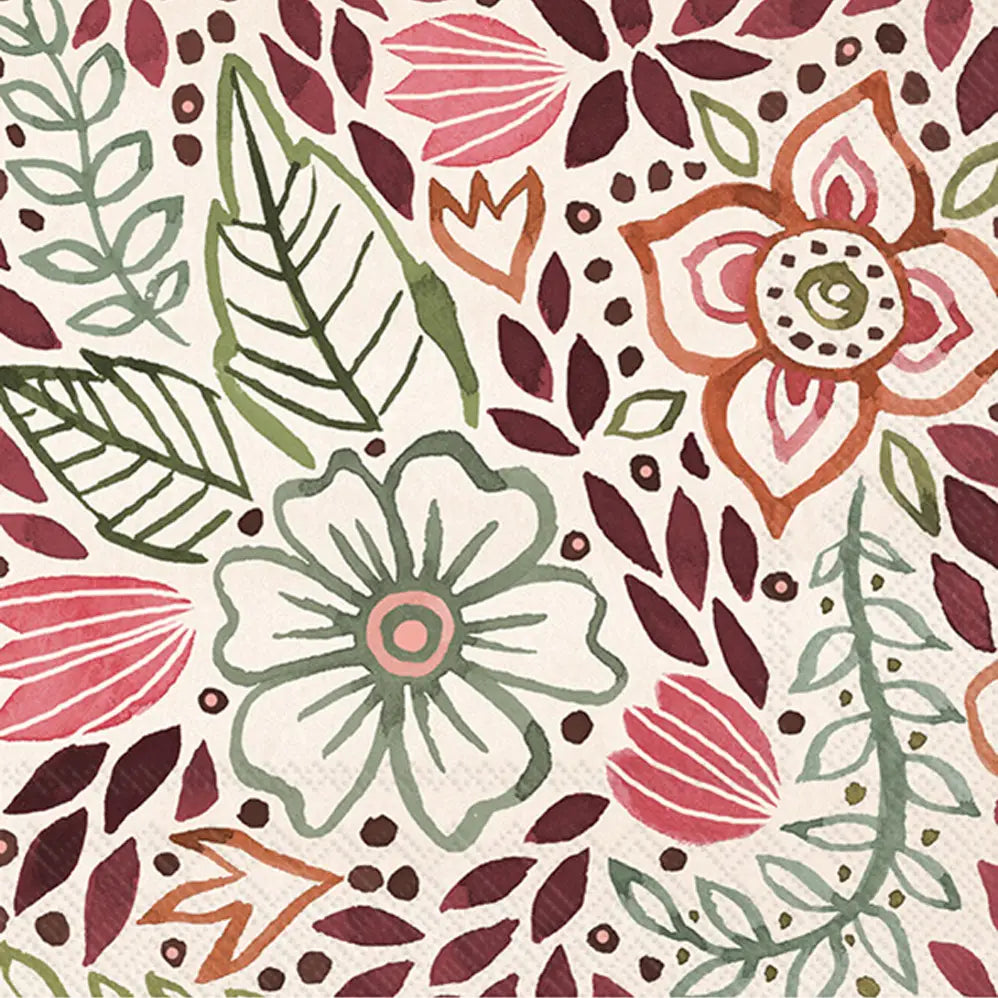 Floral Autumn Cocktail Napkins