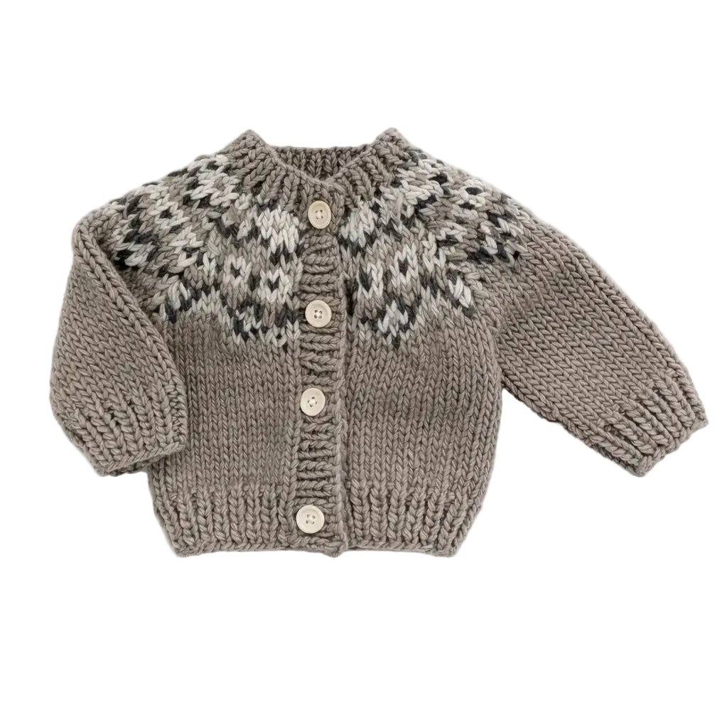 Fairisle Cardigan - Grey