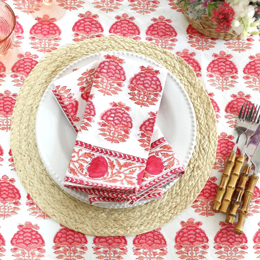 Pink and White Napkin Set- Set of 4