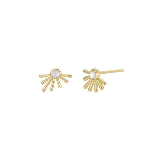 Sun-Ray Mother of Pearl Earrings