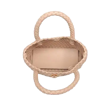 Beige Woven Crossbody Bag