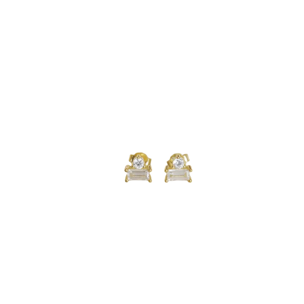 Clear Baguette Earrings