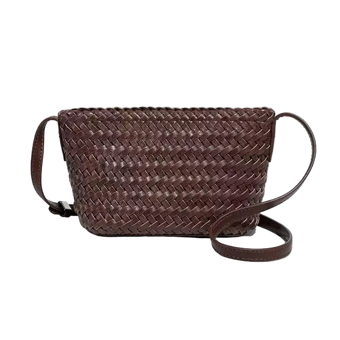 Handwoven Crossbody Bag-Brown