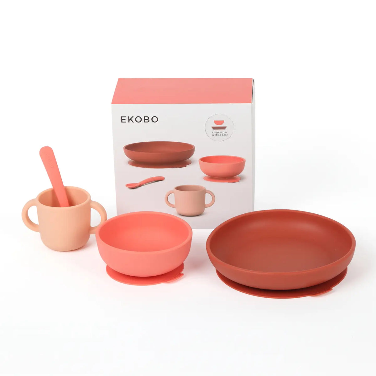 Silicone Kids Dish Set - Coral