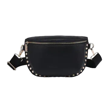 Black and Gold Studded Belt Bag
