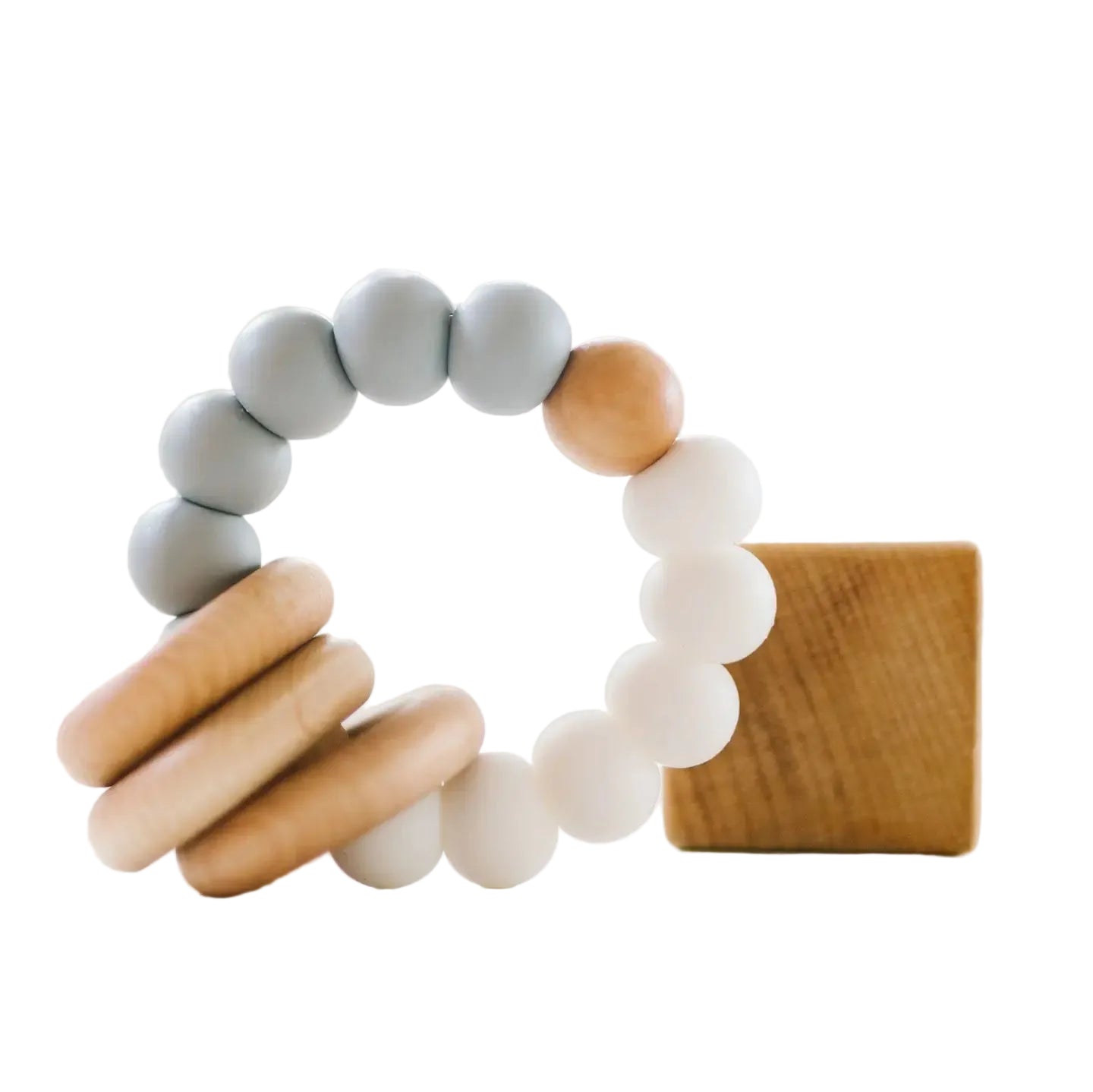 Teether with Wooden Rings - Stone