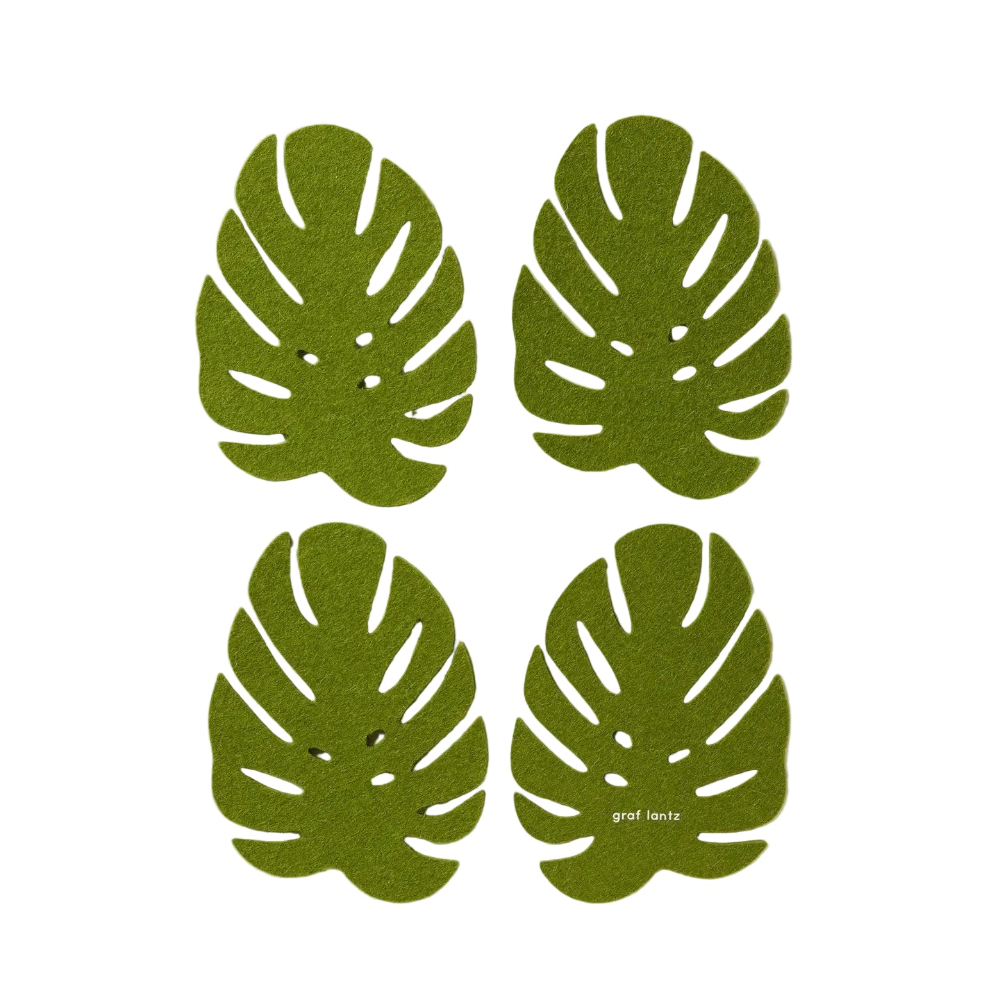 Felt Coaster – Green Leaf
