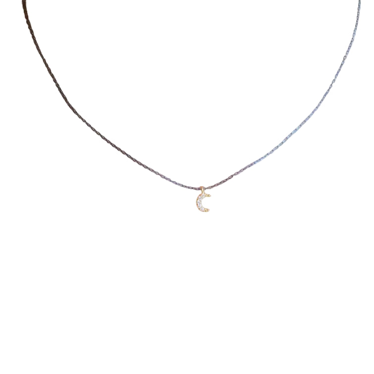 Two-Toned Crescent Moon Necklace