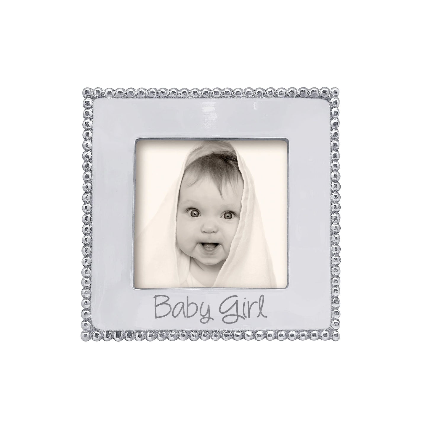Beaded Baby Girl Frame – 4 x 4