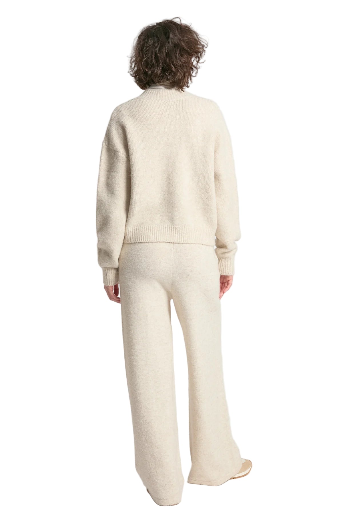Crop Zip-Up Cardigan- Beige