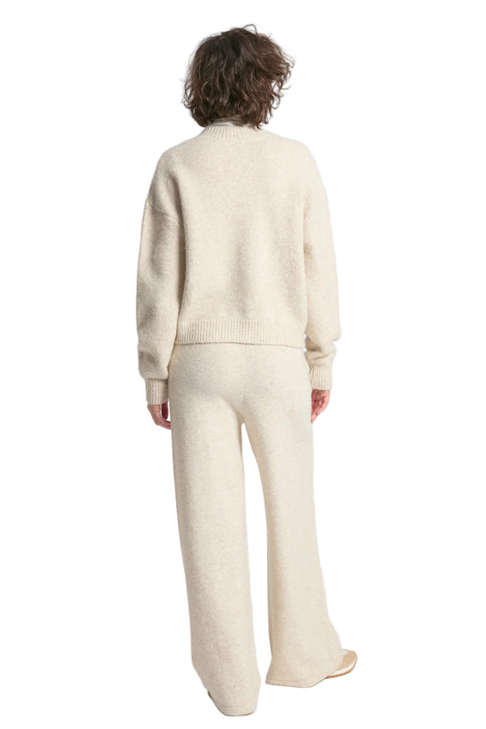 Crop Zip-Up Cardigan- Beige