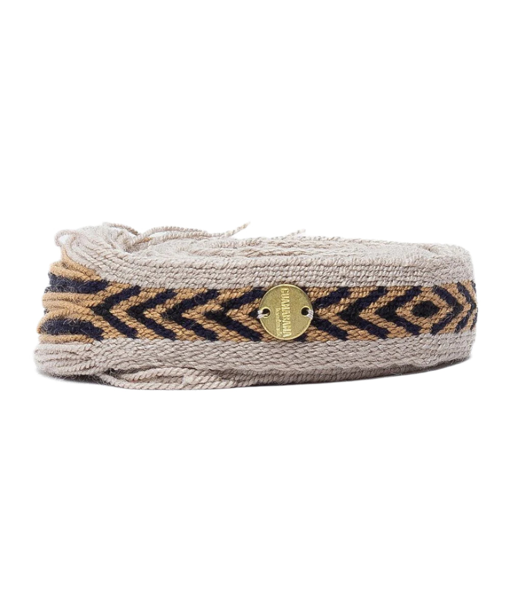 Thin Belt with Fringe- Black and Beige