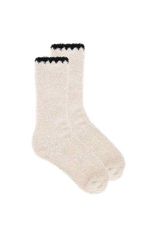 Blanket Stitch Socks- Stone
