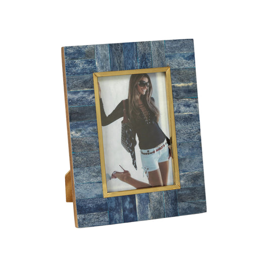 Blue Bone Frame with Brass- 5x7